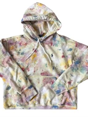 Polo Ralph Lauren Paint Splatter Print Hoodie Womens Size Medium